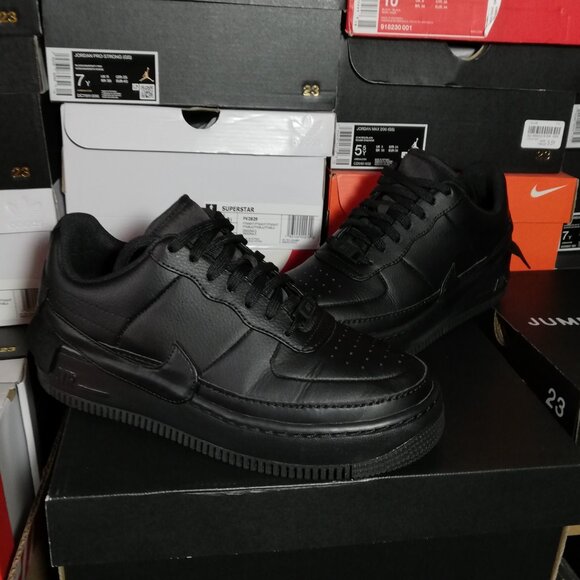 NIKE AIR FORCE1 JESTER XX TRIPLE BLACK WOME'S US SIZE 7 WORE TWICE "USED ITEM" - Picture 8 of 9